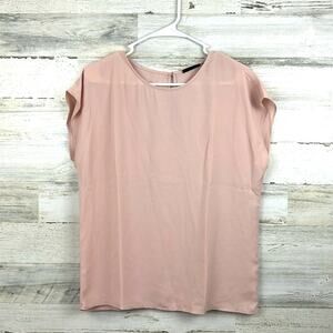 Halogen Womens Small Pink Lightweight Short Sleeve Pullover Blouse Top Work NEW